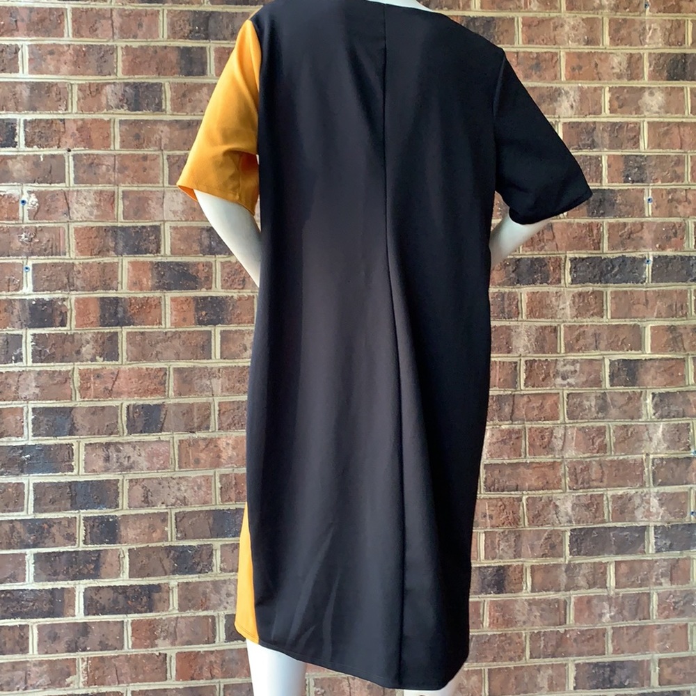 Lexington Avenue size 2X two tone black dress Polyester stretchy - Picture 3 of 4